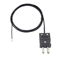 Thermocouple, Type J, Standard Male, with black PFA insulation