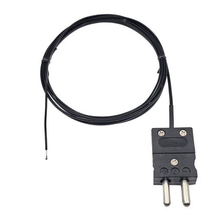 Thermocouple, Type J, Standard Male, with black PFA insulation
