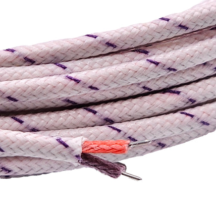 Type E, Fiberglass Insulation, Duplex Wire, 24awg, Solid Core, 10yds. End View