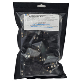 A 100 pack of J-Type mini panel jack connectors.  Perfect for building large temperature control panels, or use in OEM equipment requiring thermocouple connections.