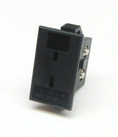 This is a mini panel jack connector in a type J configuration.  Snaps into a rectangular opening with ease.
